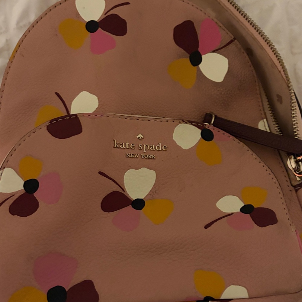 Kate Spade Pink Floral Backpack - image 2